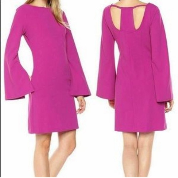 Donna Morgan Dresses & Skirts - NWT Donna Morgan cut-out back Shift Dress magenta pink size 14 long sleeve mini